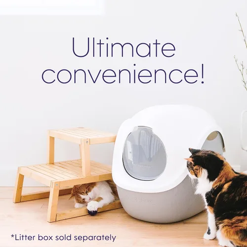 Vista 4 de Litter Genie Campana para caja de arena Capucha de cúpula con solapa oscilante Blanco