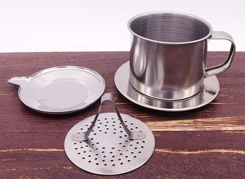 Vista 4 de Cafetera con filtro de goteo de café de estilo vietnamita de acero inoxidable (3.4 fl oz)