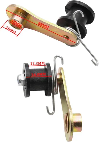 Vista 2 de Tensor de cadena+2 rodillos, PRO BAT, tensor de rodillos de cadena resistente con resorte y tres rodillos compatibles con 110cc 125cc 140cc Dirt Pit