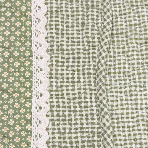 Vista 7 de USTIDE Alfombra rústica de algodón con diseño floral, de retazos, acolchada, lavable, para dormitorio, sala de estar, decoración del hogar, 2 x 4