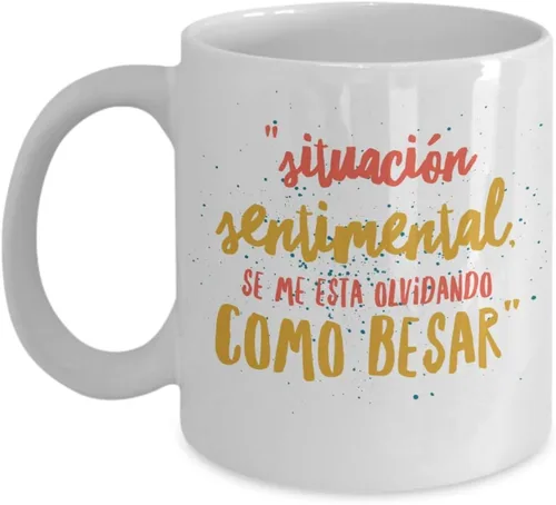 Vista 5 de Taza de Cafe Como Besar Vaso, taza café divertidas, tazas personalizadas, coffee mug inspiradoras, taza con mensajes positivos.