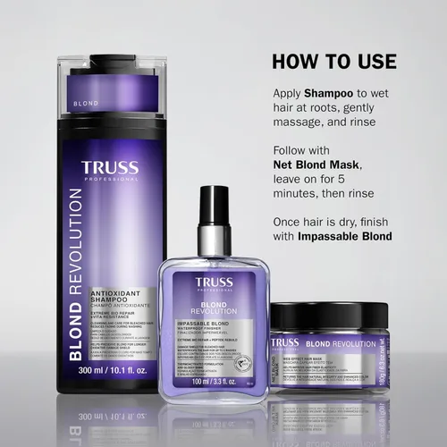 Vista 4 de TRUSS Rubio Revolución Rubio Champú para Cabello Tratado Colorido, 10 fl oz