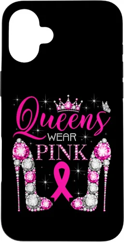 Vista 23 de iPhone 16 Queens Wear Rosa Concientización del Cáncer de Mama Estuche de Cinta Rosa