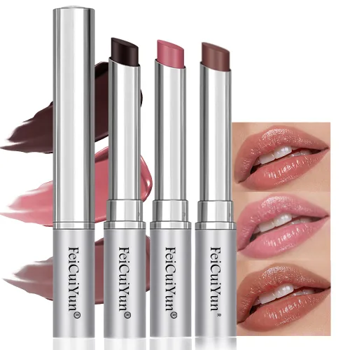Vista 13 de Tinte labial marrón oscuro con tinte de miel, bálsamo labial, brillo labial, lápiz labial, tintes labiales hidratantes transparentes, color labial