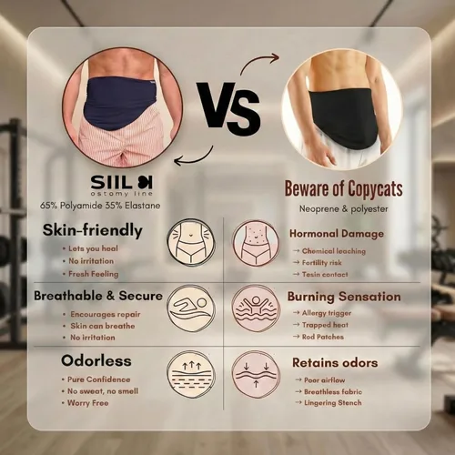 Vista 12 de SIIL Cinturón de ostomía para hombres y mujeres Aprobado por la FSA y la FHA Fundas para bolsas de ostomía Deportes y natación Cinturones