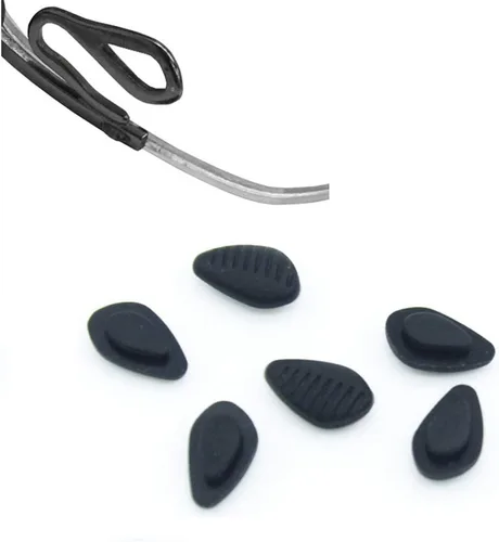 Vista 2 de QYAJS Almohadillas de nariz para anteojos, repuesto de silicona suave, color negro, compatibles con lentes Nike y otras gafas, 0.472 pulgadas, 3