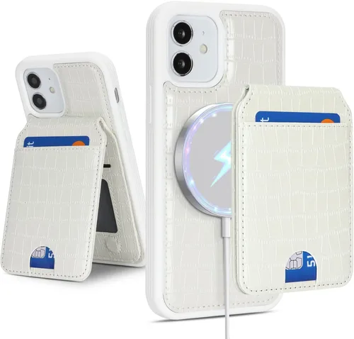 Vista 16 de Havaya Funda para iPhone 12 y 12 Pro compatible con cartera MagSafe con tarjetero - Funda magnética desmontable 2 en 1 - Ranuras para tarjetas