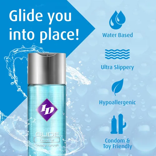 Vista 4 de Lubricante Glide de I-D Lubricants, lubricante personal a base de agua, botella de 8.5 onzas, GLD-08, Azul, 1, 1