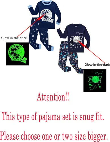 Vista 2 de Family Feeling - Conjunto de 2 piezas de pijama de Navidad a rayas para niños y niñas 100 algodón