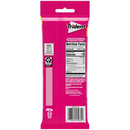 Vista 3 de Trident Goma de mascar sin azúcar, 3 paquetes de 14 piezas (42 piezas en total)