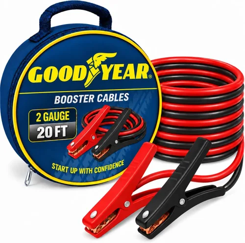 Vista 8 de GOODYEAR Cables de puente para trabajo pesado para batería de automóvil – Cables de refuerzo de calibre 2 de 16 pies con estuche de transporte