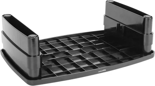 Vista 6 de Amazon Basics Soporte elevador de escritorio rectangular de altura ajustable para monitor de computadora con almacenamiento para reducir la tensión