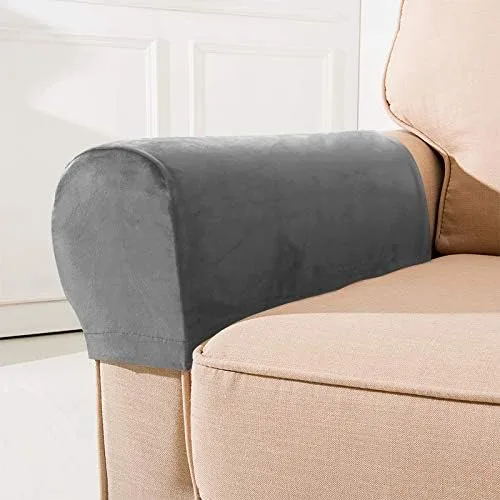 Vista 7 de EIVMAX Juego de 2 fundas elásticas impermeables de piel sintética para reposabrazos para sillas y sofás, fundas para sillón reclinable, Negro