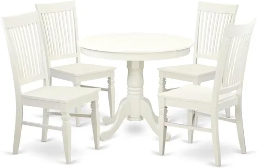 Vista 8 de East West Furniture ANWE3-BCH-W, 3 piezas