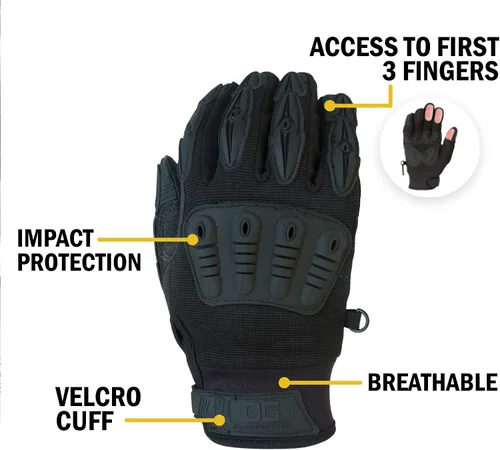 Vista 5 de GIG GEAR ONYX Heavy Duty Safety Gloves with Finger Access-Touchscreen Gloves for Utility Construction and Theater Live Events