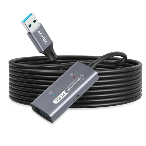 Vista 8 de AGVEE Cable de extensión activo USB 3.0 de 66 pies / 65.6 ft, USB3.0 macho a hembra, extensor de señal ultra largo, cable de refuerzo de señal