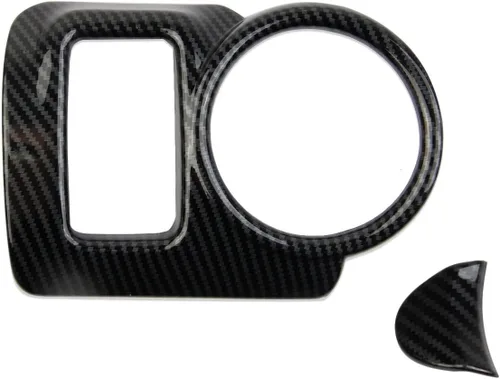 Vista 6 de Panel de botón de calefacción del asiento de estilo de fibra de carbono para reposabrazos de consola central con portavasos, accesorios de ribete