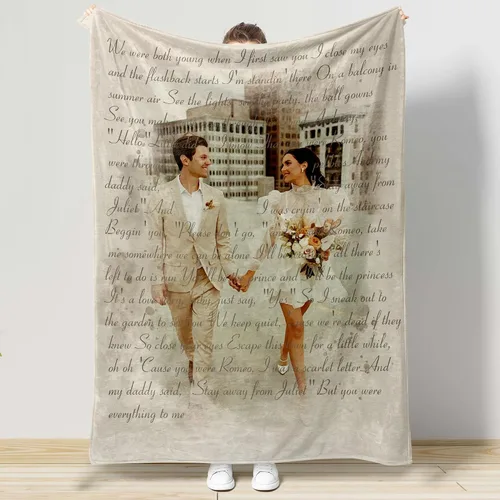 Vista 5 de Manta Personalizada de Fotos y Mensajes Collage Manta Throw - Perfecta para el Día de San Valentín para Ella, Él, Amigos - Foto Personalizada