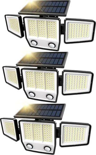 Vista 8 de MDCMDCM Luces solares para exteriores con sensor de movimiento, impermeables, 3000 lúmenes, 3 modos, luces de seguridad para exteriores, iluminación
