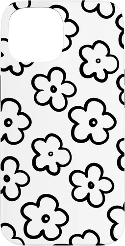 Vista 6 de Funda para iPhone 11 Pro Max con diseño de flores silvestres en blanco y negro