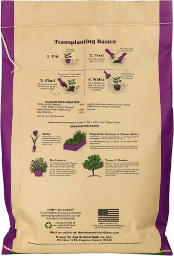 Vista 2 de Down To Earth FB2932 Fertilizante 100% natural de huesos de pescado – 25 lb