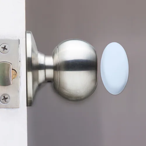 Vista 6 de Outus 20 piezas de protectores de pared para pomo de puerta, topes de goma redondos autoadhesivos, color blanco
