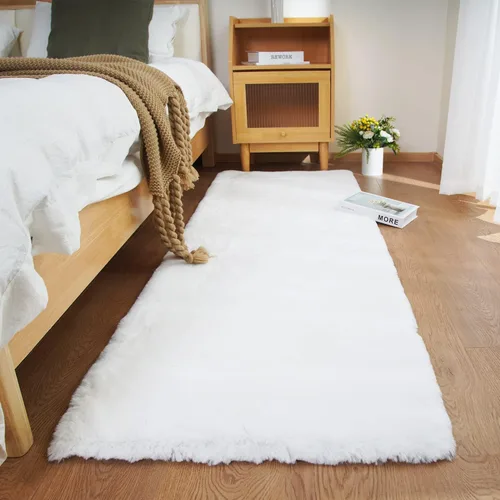 Vista 24 de Ghouse Alfombra ultrasuave de pelo sintético de conejo 2x3, alfombras lavables a máquina para dormitorio, alfombras esponjosas para sala de estar