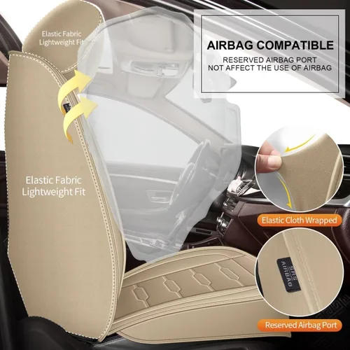 Vista 5 de AOMSAZTO Fundas de asiento de automóvil de ajuste personalizado para Cadillac ATS 2013-2018, fundas de cojín de vehículo, protectores de asiento