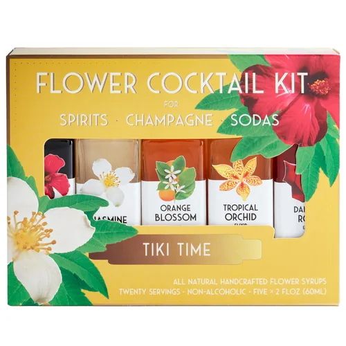 Vista 13 de Floral Elixir Co. - Kit de cóctel de jarabe de flores totalmente naturales - Set de regalo - Surtido de 5 elixires (2 onzas) (amantes de las ginebra)
