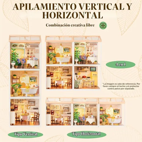 Vista 7 de Rolife Super Creator - Casa en miniatura de plástico DIY para adultos, kit de modelo de mini bloques para adolescentes de 8 a 12 años
