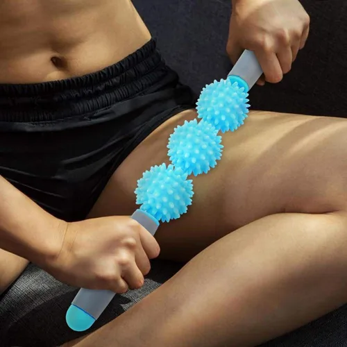 Vista 7 de Muscle Roller Stick - Barra de masaje para celulitis para espalda, brazos, hombros, piernas (azul)