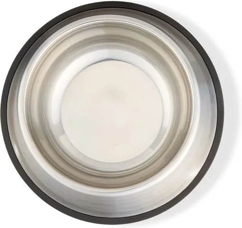 Vista 4 de Amazon Basics Cuenco antideslizante de acero inoxidable para agua y comida para perros, paquete de 2 (10 x 2.8 pulgadas), cada uno con capacidad