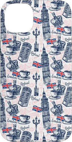 Vista 15 de Funda para iPhone 16 London con Big Ben, Booth, Union Jack, funda de té inglés