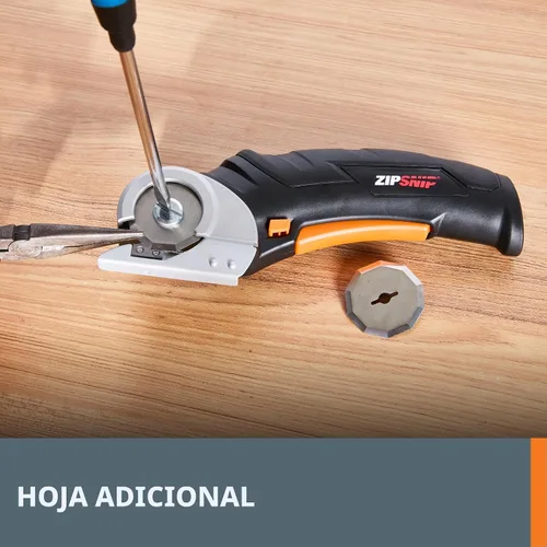 Vista 6 de Worx Zipsnip - Tijeras eléctricas inalámbricas, cortador de caja de cartón recargable, tijeras de tela potentes de 4 V con 2 cuchillas de seguridad