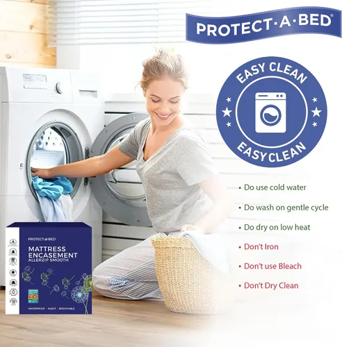 Vista 6 de Protect-A-Bed AllerZip Protector de colchón suave lavable a máquina, individual, 7-12 pulgadas