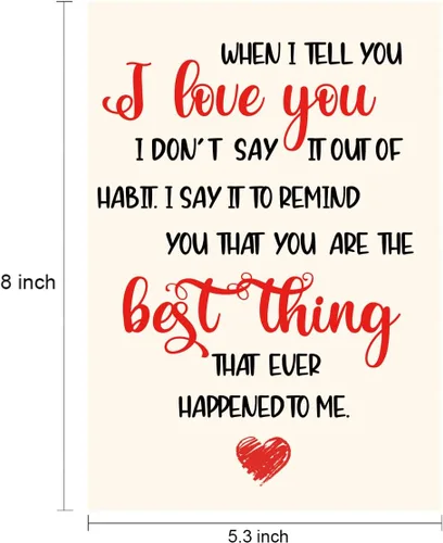 Vista 4 de Tarjeta de San Valentín con texto en inglés "When I Tell You I Love You", regalo de aniversario, boda, cumpleaños para esposa, marido, novia, novio