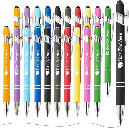 Vista 29 de Bolígrafos personalizados con lápiz capacitivo, bolígrafos personalizados impresos con tu logotipo o mensaje, ideales para regalos, promociones