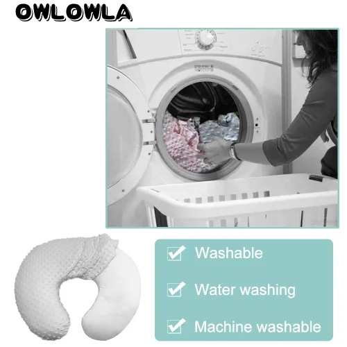 Vista 4 de OWLOWLA Funda de almohada de lactancia, funda de almohada de lactancia para bebé niño y niña (azul bebé)