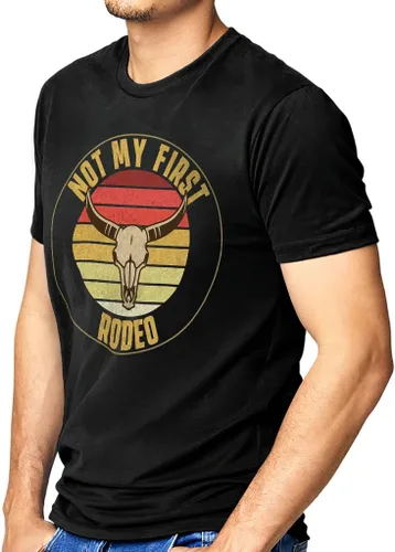 Vista 2 de Not My First Rodeo - Camiseta de ante - Bull Skull - Camiseta de gamuza vaquera