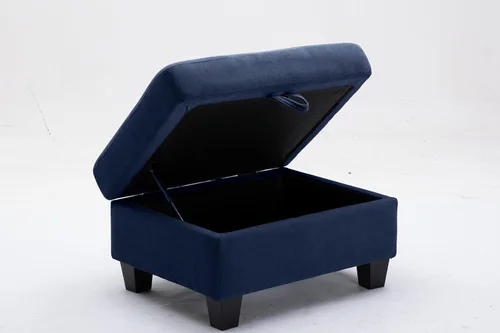 Vista 7 de Sofá modular de 5 asientos con otomana de almacenamiento, juego de muebles de sala de estar en forma de L y U para espacios pequeños, espuma