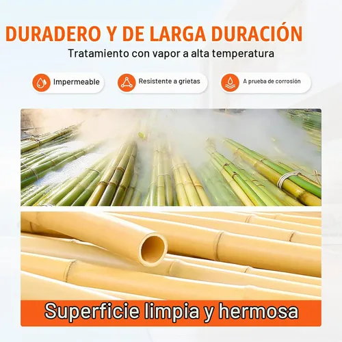 Vista 3 de VEVOR Valla de bambú enrollada natural, pantalla de privacidad ecológica – 4 pies de alto x 6 pies de largo x 0.75 pulgadas de profundidad