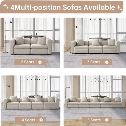 Vista 9 de Sofá modular modular de 3 plazas, terciopelo moderno con funda de cojín extraíble y lavable para espacios pequeños, marco de madera maciza, 108.66