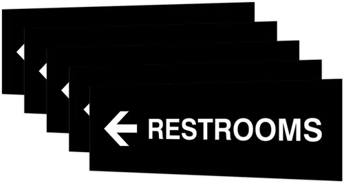 Vista 36 de Signs ByLITA Basic Restrooms - Letrero direccional para pared o puerta (negro), pequeño (paquete de 1)