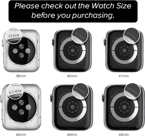 Vista 2 de KADES - Paquete de 10 fundas brillantes con protector de pantalla para Apple Watch de 1.772 in Full Protection, Built-in Screen Protector