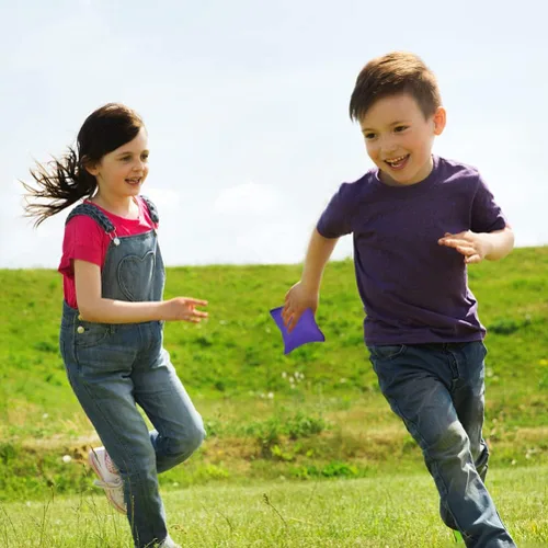 Vista 4 de Toyvian 10 bolsas de frijoles de nailon para lanzar pufs, divertidos deportes al aire libre, juegos familiares para juegos de lanzamiento de manos