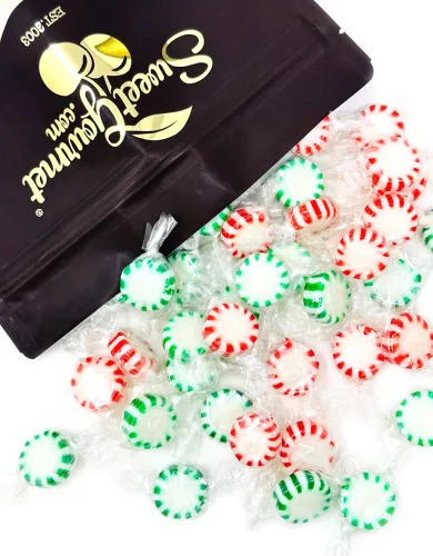 Vista 12 de SweetGourmet Navidad de menta verde y menta Starlight Arcor Hard Candy Bulk Twist Wrap 1 libra