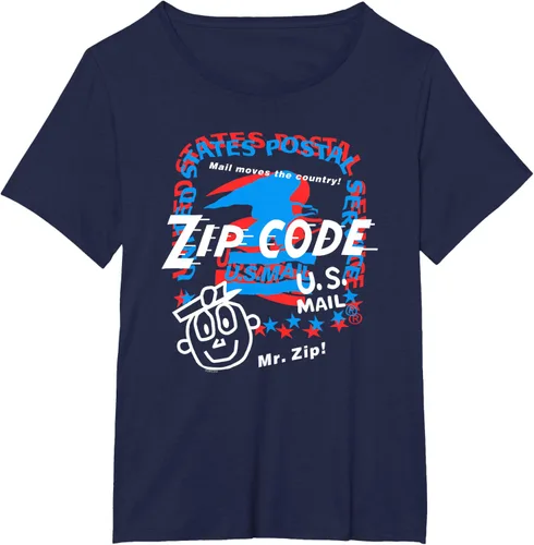 Vista 15 de USPS Camiseta con collage Mr. Zip, Negro, S