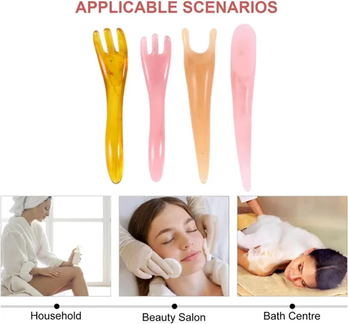 Vista 9 de Healifty 4 piezas portátil aliviar el cuerpo herramienta natural palo tablero garra cuero cabelludo gua raspado punto relajante piel guasha -garra
