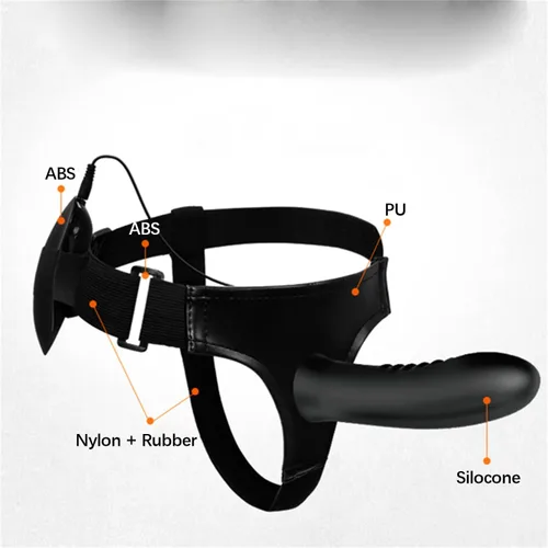 Vista 4 de Arnés sexual con correa, consolador vibrador de silicona para hombres y adultos, juguete sexual con control remoto con cable (no para mujeres)