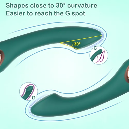 Vista 4 de Vibrador de clítoris de punto G, juguete sexual de silicona suave para mujeres y parejas Control de un botón,Diseño curvado ergonómico,10 modos